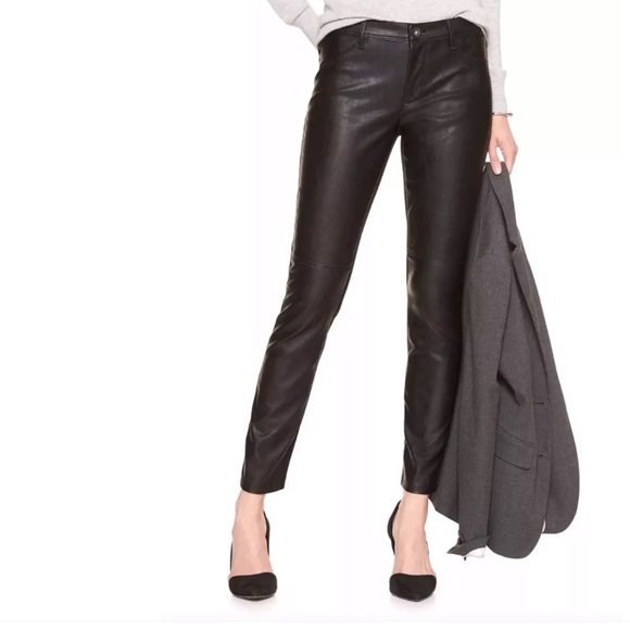 Banana Republic Pants - Banana republic faux leather front Sloan pants